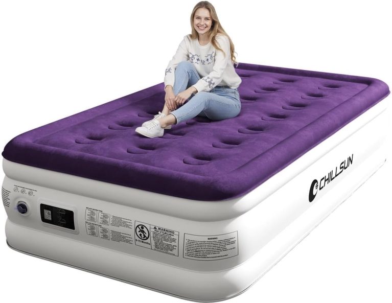 CHILLSUN Matelas Gonflable avec Pompe électrique, 190 x 100 x 41cm, lit Gonflable Auto-Gonflable, lit d’invité Pliable pour Un Usage Domestique ou Le Camping