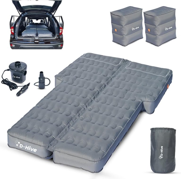 D-Hive Matelas gonflable pour SUV et voiture, tissu Oxford 300D, pompe électrique intégrée